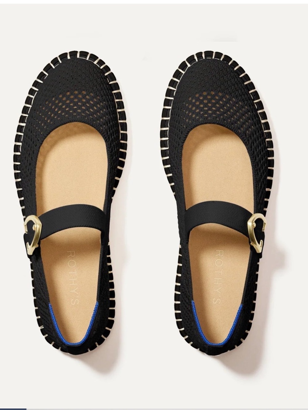 Rothy's Black Espadrille Mary Jane Flats